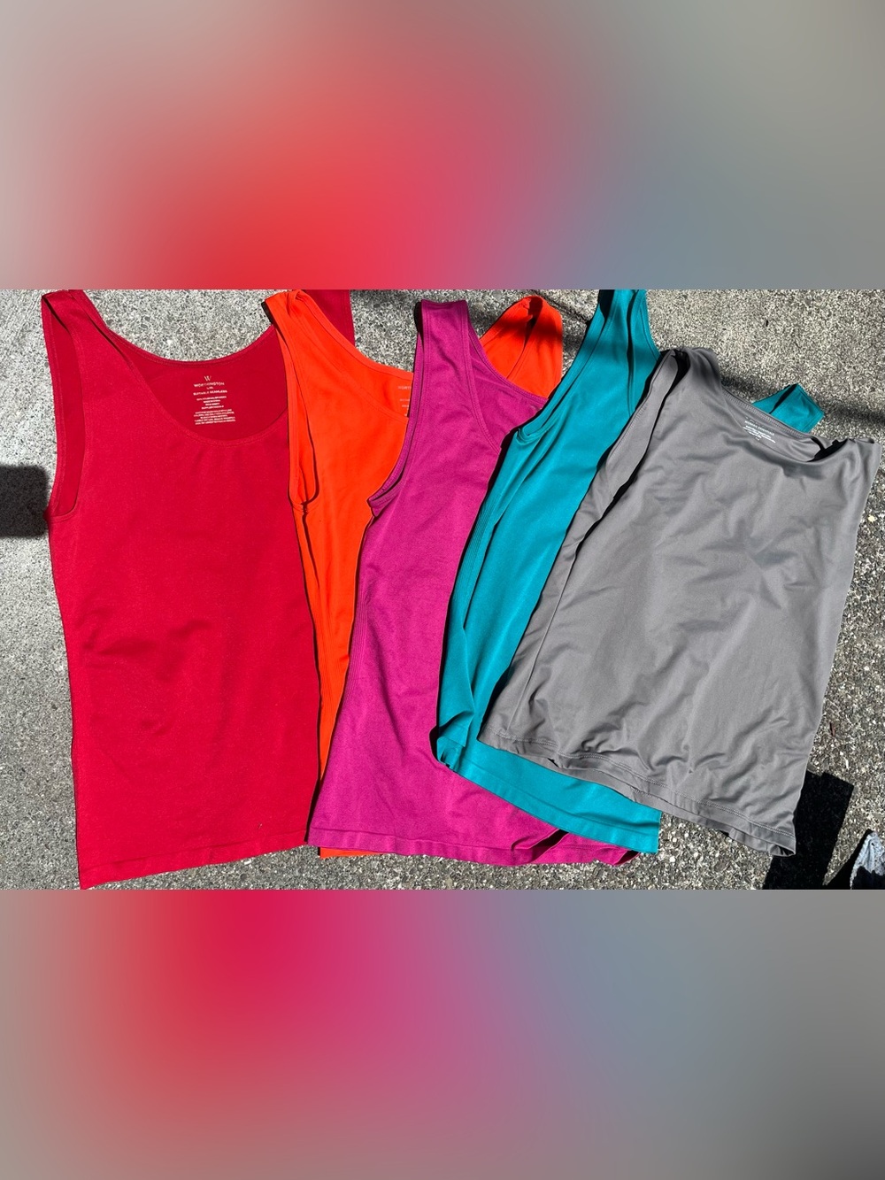 Worthington Tank Tops in Red, Orange, Pink, Teal & Gray
